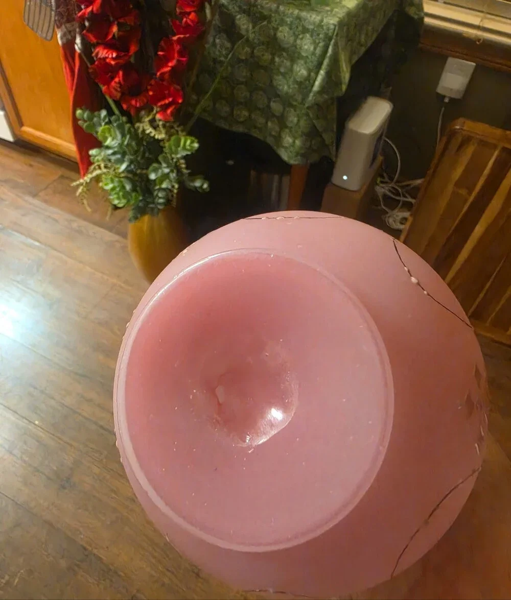 Antique Pink Opaline Glass Decanter. Genie Bottle
